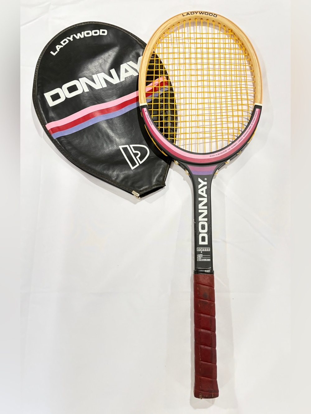 Donnay Ladywood Vintage Tennis Racquet Wood Graphite Lightweight Pink Cover